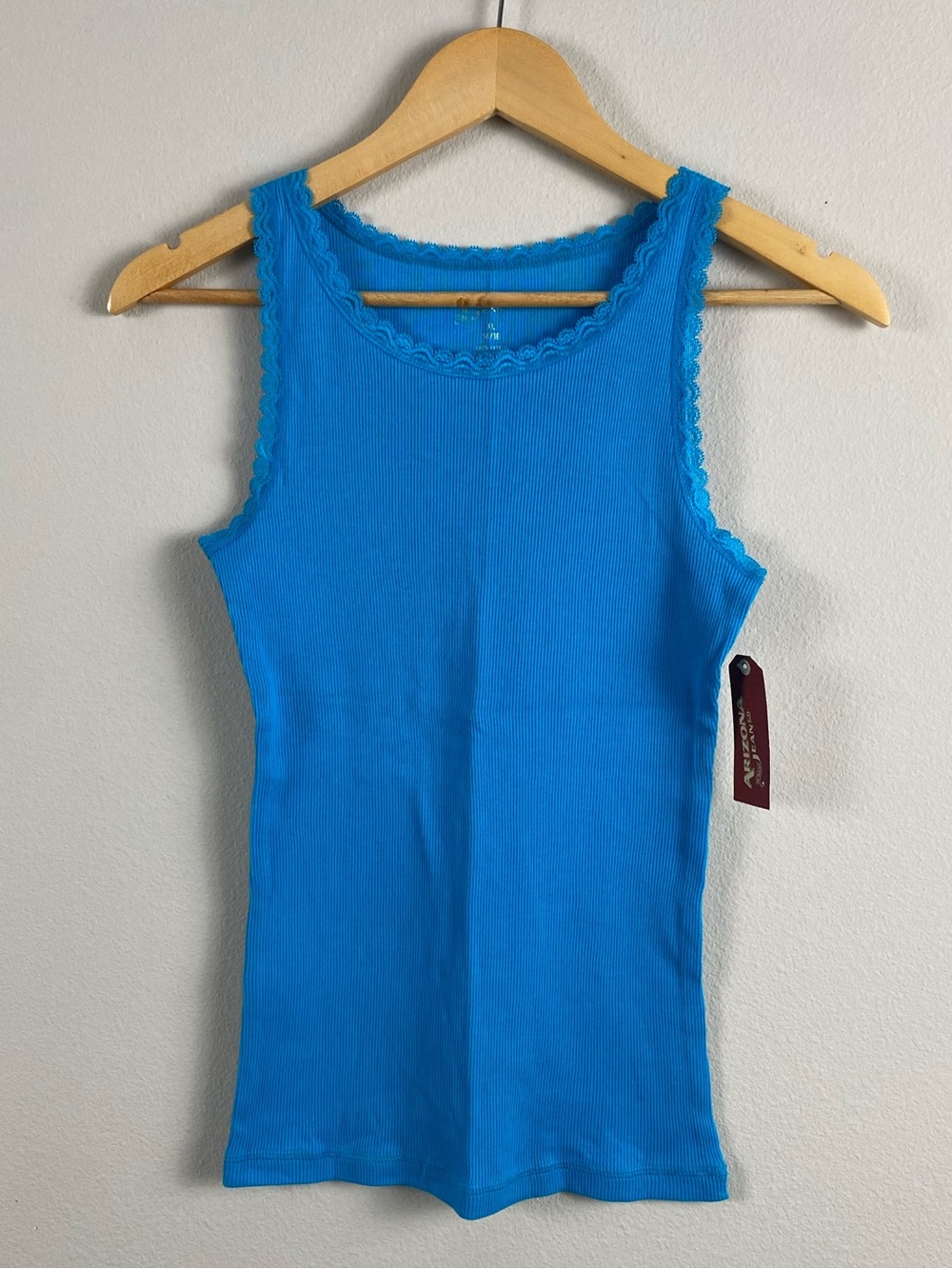 Arizona Jean Company Lace Embroidered Ribbed Tank Top | Hawaiian Ocean